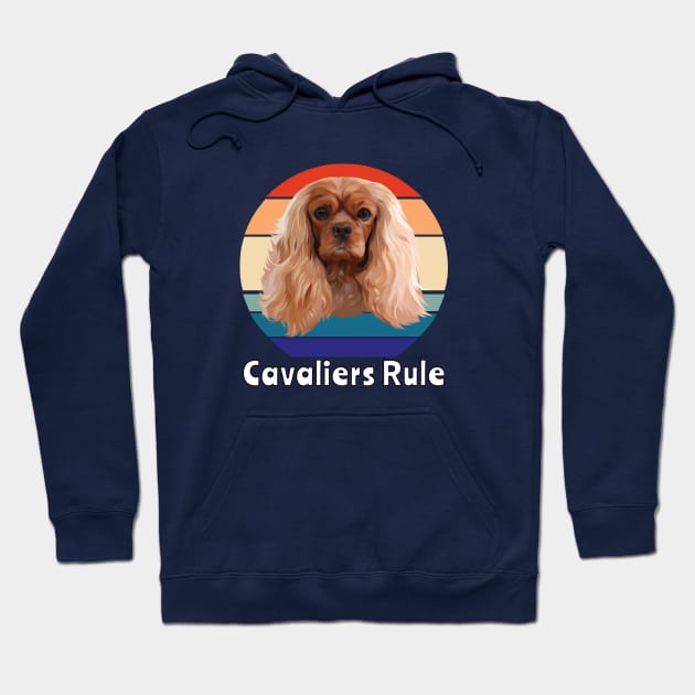 Retro Ruby Cavalier King Charles Spaniel Gifts Hoodie by Cavalier Gifts